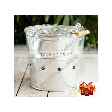 New Arrival Bucket Design Portable BBQ Grill/bucket GRILL/portable BBQ GRILL with wooden handle