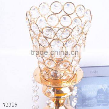 Wholesale Iron Plate Crystal Glass Candle Holder Christmas House Candlestick, Garden Candle Holder Free Shipping photo-3