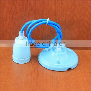 Colorful E14/E27 Porcelain Ceiling Rose Pendant Lamp/ceramic Hanging Light photo-4