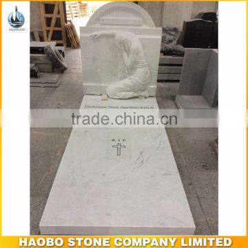 Angel headstone high polished marble carving tombstone