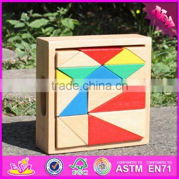 2017 New Design 18 Pieces Educational Wooden Kids Building Blocks With Box W13A115 photo-2
