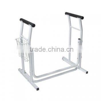 White Stand Alone Toilet Safety Rails Arms Support Toilet Armrests