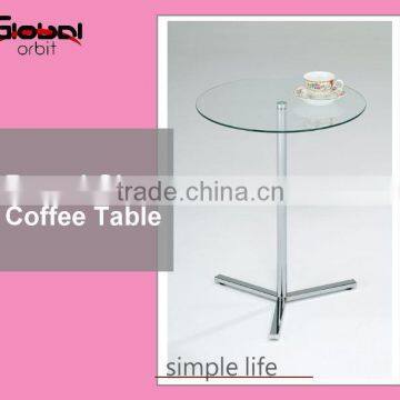 Living room furniture, metal legs for modern glass small round table