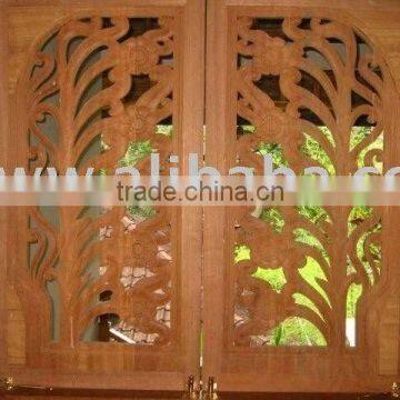 wooden window shutter/Hand-carved window shutter