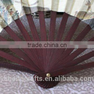 Elegant and High Quality Bamboo Silk Fan for Advertising photo-4