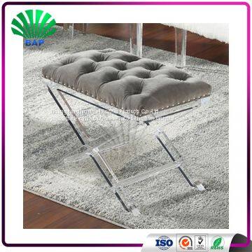 2017 New Style Acrylic Dressing Room Stool Modern Lucite Shop Mall Leisure Stool Living Room Ottomans photo-2