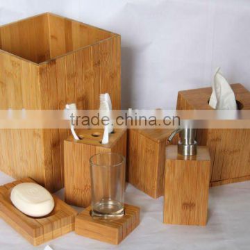 Bamboo bathroom accessories