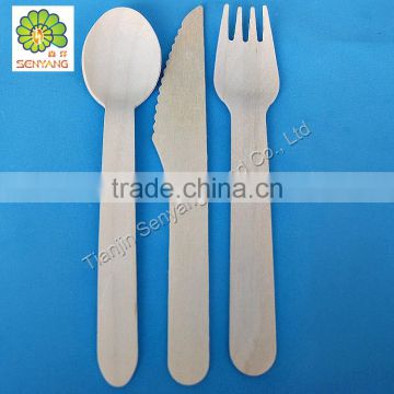 disposable kitcen cutlery wooden spoon fork knife