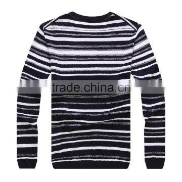 Custom Striped Cotton Crew Neck Cardigan Man Sweater , Pullover photo-2