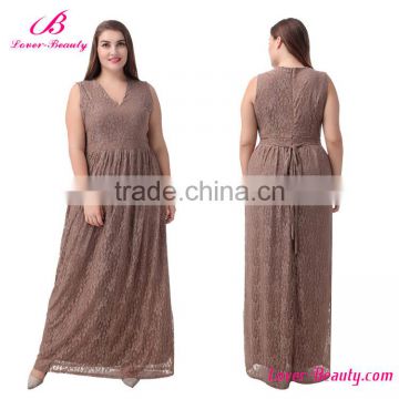 Fast shipping V neckline brown womens sexy jumpsuit plus size