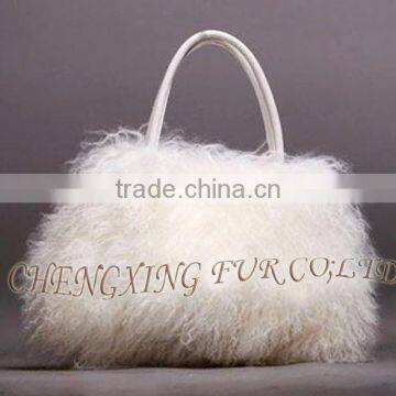 CX-H-24F Newest Fashion Real Tibetan Lamb Fur Lady Handbag Female Bag photo-3