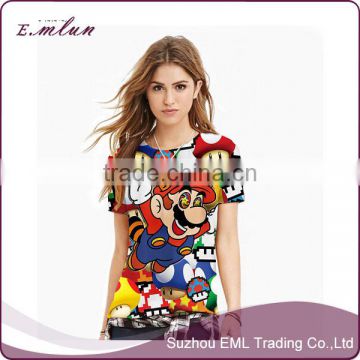 Printed custom women t shirt/sublimated t shirt