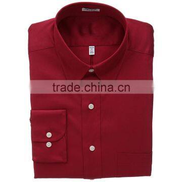 Autumn and Winter Wine Red Checks Oxford Wholesale Mens Dress Shirts Men Formal Long Sleeve Shirts photo-2