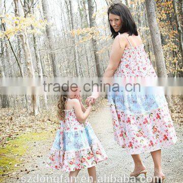 2017 Printed Matching Mother Daughter Clothes Plus Size Maxi Dress photo-2