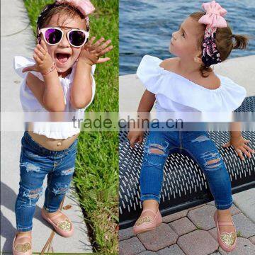 S17440A 2017 Wholesale Children Boutique Clothing Ruffle Outfit for Kids photo-2