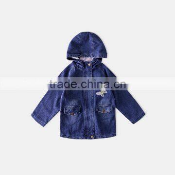 S60605B 2017 New Baby Girls Embroidery Hooded Jeans photo-2