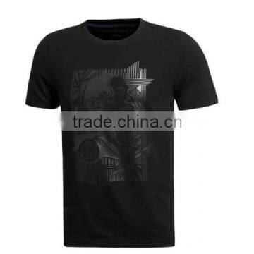 Wholesale Men's Fashion Printing Black T Shirt China Custom Logo Screen Printing T Shirts