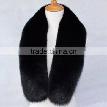 Myfur Custom Royal Blue Fox Fur Collar of Shawl and Small Square Collar photo-2