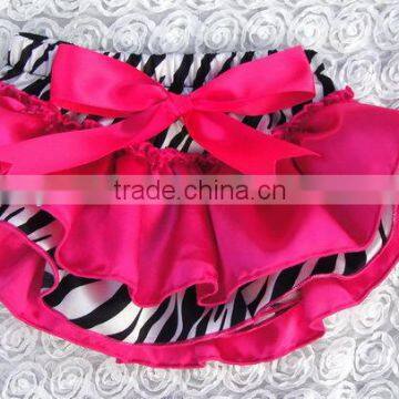 Factory direct sale 2014new children satin shorts girls peach&zebra diaper cover Baby PP pants cute bow bloomer pants wholesale