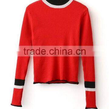 EY0854S Custom Long Sleeve V-Neck Stripe Knitted Pullover Sweater photo-4