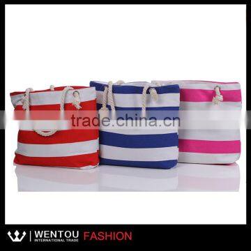 Hot Sale Canvas Stripe Beach Bag