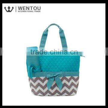 Cute Zig Zag Stripe Quilted Baby Diaper Bag