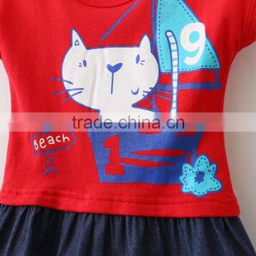 Wholesale Summer Cotton Printing Sleeveless Girls Baby Swing Top Set photo-3