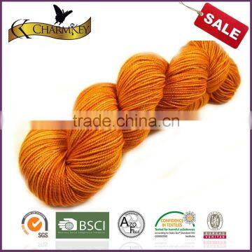 yellow hairy wool knitting yarn blended
