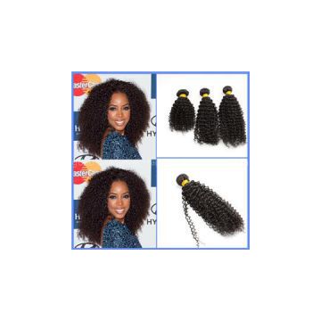 3 Pieces A Lot Natural Black Kinky Curly Hair Weft 6A High Quality 100% Peruvian Virgin Hair Extension Free Shipping