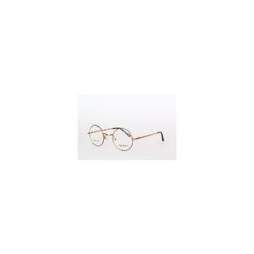 Retro Round Metal Optical Frames For Girls / Boys Stylish , Gold Color