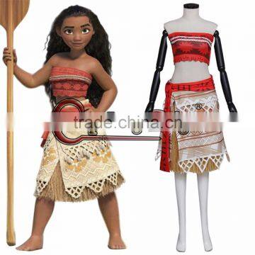 Movie Moana Princess Moana Waialiki Cosplay Costume for Adult Women Custom Made