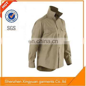 Customized Khaki 100%Cotton mechanic work shirts for men
