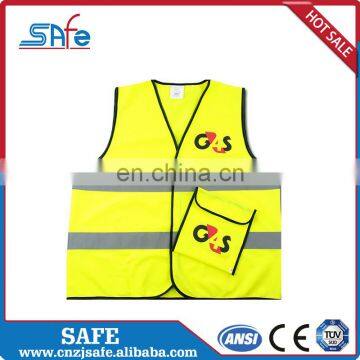 CE high visibility reflective safety vest with pocket