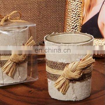 Rustic Burlap Design Candle Holder funny candle holder