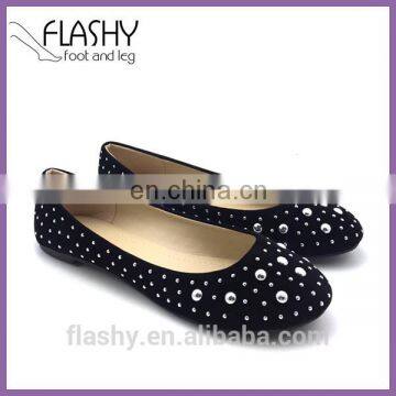 Wholesale casual women shoes latest rivet design sexy lady flat shoes