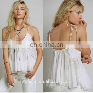 Woman Babydoll Open Bra Top Design Fashion Embroidered Cami photo-3