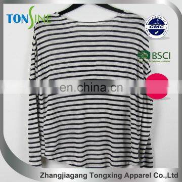 Women's Striped With Chest Pocket Comfort Bottoming Shirt photo-2