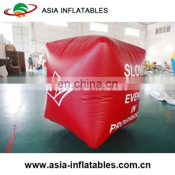 Inflatable Swim Buoy In Cube Shape For Water Triathlons Advertising