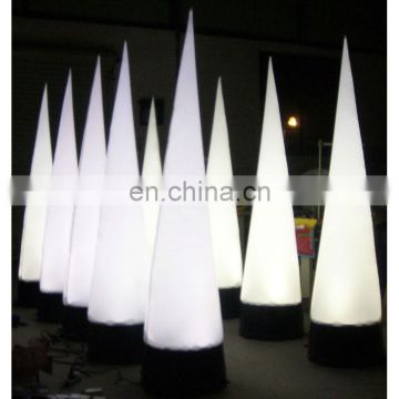 Inflatable cone with light bulb for advertising display, inflatable cone with light