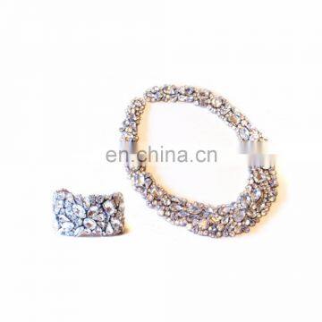 Aidocrystal Hot sale wedding Jewellery Set Handmade Rhinestone multilayer Necklace Bracelet Set