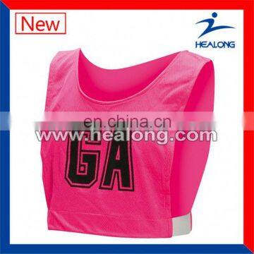 Healong Sport 3D sublimation transfer Cheapest Netball Bibs INTERLOCK