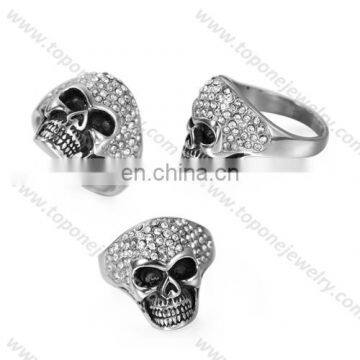 2017 Guangzhou factory women custom cz cool skull jewelry rings