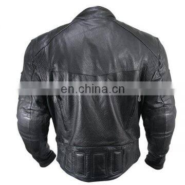 Multi Pocket Motorbike Leather Racing Jacket for men