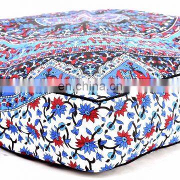 100% Cotton Elephant Mandala Dog Bed Cushion Cover Pets Pillow Case Square Ottoman Poufs Floor Pillow