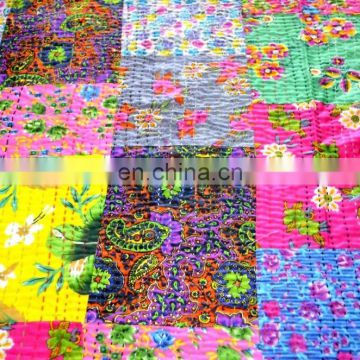 PATCHWORK KANTHA Quilt Blanket Bedspread Throw Gudari Ralli India Bedding Patchwork Quilt Queen Quilt Bohemian Quilt Multi Color