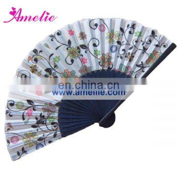 AF1412 Good quality flowers pattern bamboo hand fans