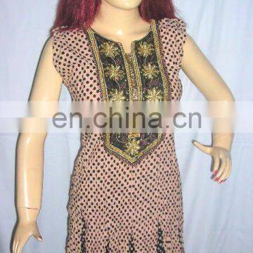 Brown and black color latest cotton kurti designs indian kurti wholesale kurti