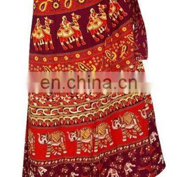 Rajasthani ethnic style beautiful print and design long cotton wrap skirts wrap skirt