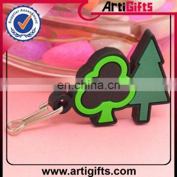 Custom shape pvc fashion zipper puller