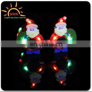 Santa clause LED sunglasses/flashing sunglasses for Christmas/christmas funny sunglasses with light